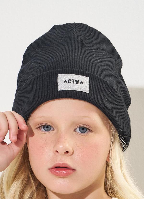 Catavento - Gorro em Ribana Preto 1