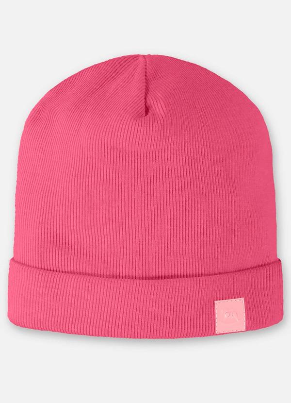Up Baby - Gorro em Ribana Unissex para Bebê Rosa