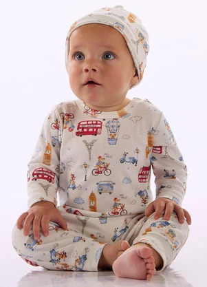 Up Baby - Gorro Suedine Estampa Digital Estampado - UP BABY