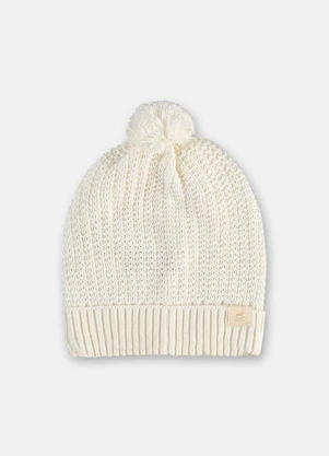 Up Baby - Gorro Unissex Infantil com Pompom Branco - UP BABY