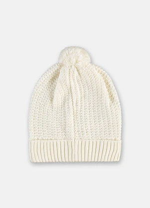 Up Baby - Gorro Unissex Infantil com Pompom Branco - UP BABY