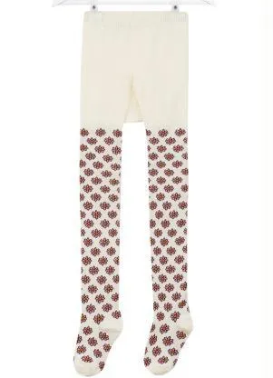 Fábula - Meia Calça Estampa Florpixel Branca - FÁBULA