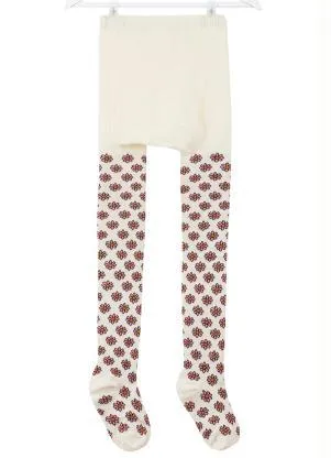 Fábula - Meia Calça Estampa Florpixel Branca - FÁBULA