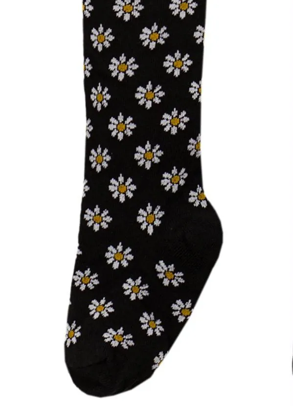 Fábula - Meia Calça Estampa Florpixel Preta 5