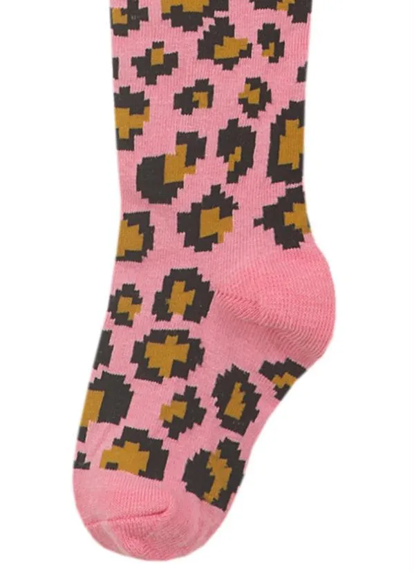 Fábula - Meia Calça Estampa Onça Pixel Rosa 3
