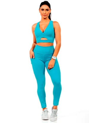 Cobertura - Legging Suplex Feminina Azul - COBERTURA