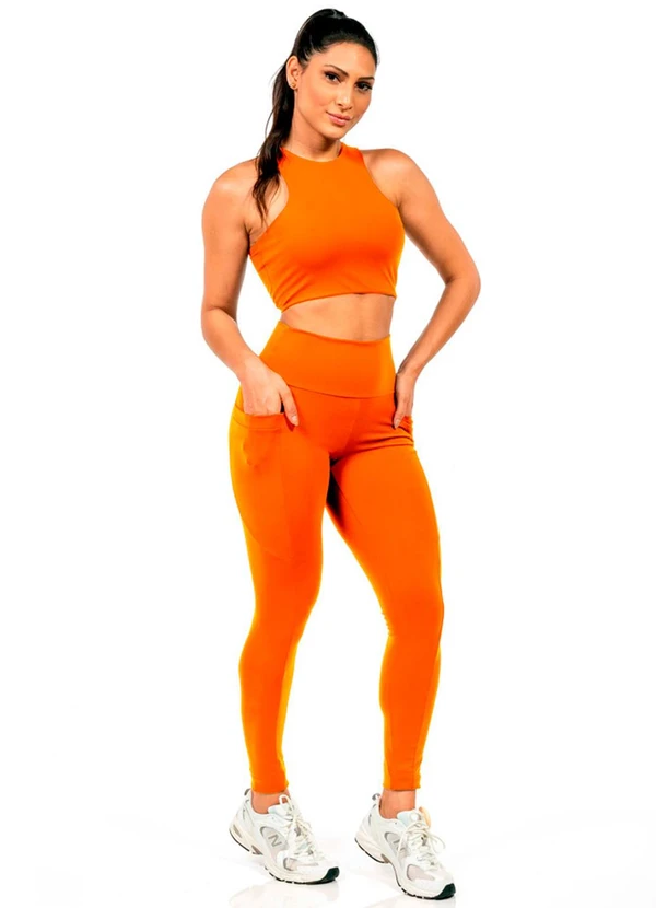 Cobertura - Legging Suplex Feminina Laranja 2