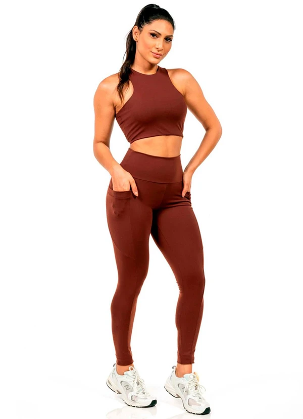 Cobertura - Legging Suplex Feminina Marrom 2