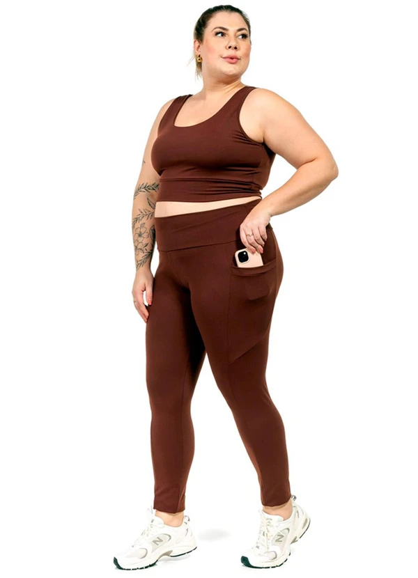 Cobertura - Legging Suplex Feminina Marrom 2