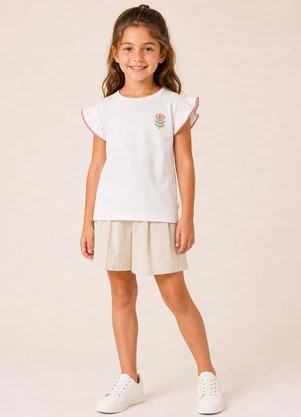 Bugbee - Blusa Infantil em Meia Malha Branco - BUGBEE