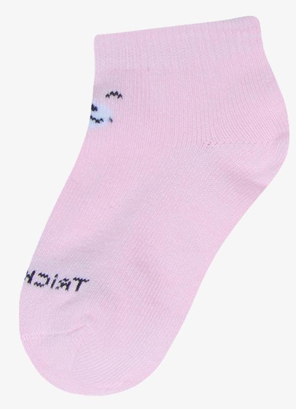 Trick Nick - Kit 3 pares de Meia Cano Curto Rosa