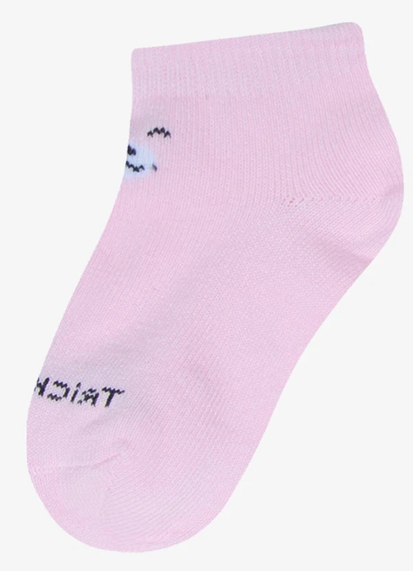 Trick Nick - Kit 3 pares de Meia Cano Curto Rosa