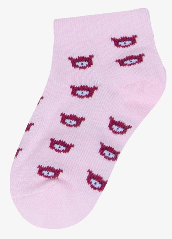 Trick Nick - Kit 3 pares de Meia Cano Curto Rosa 3