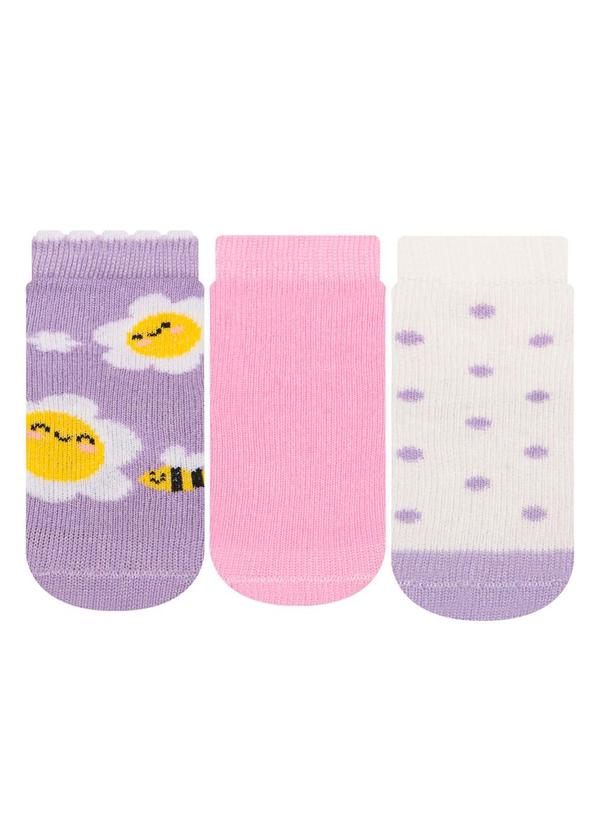 Rovitex - Kit 3 pares de Meia Soquete Roxo