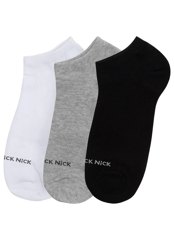 Trick Nick - Kit 3 pares de Meia Soquete Unica