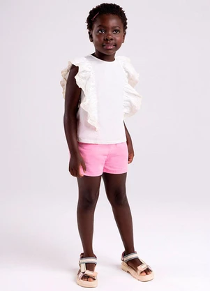 Bugbee - Shorts Infantil em Meia Malha Rosa - BUGBEE