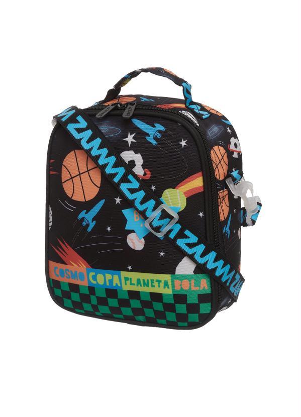 Zumzum - Lancheira Infantil Estampa Cosmocopa Preta