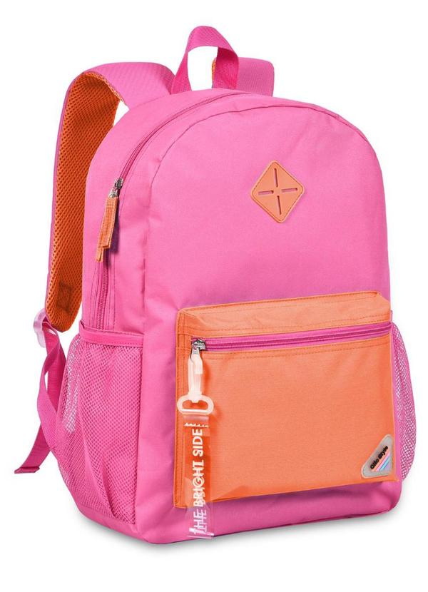Rovitex - Mochila Feminina com Chaveiro de Pvc Rosa