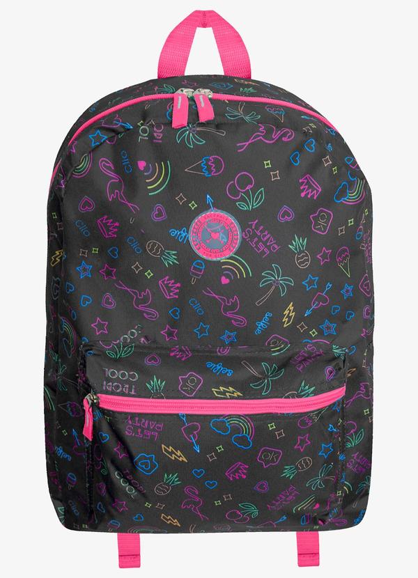 Rovitex - Mochila Feminina Estampada Preto