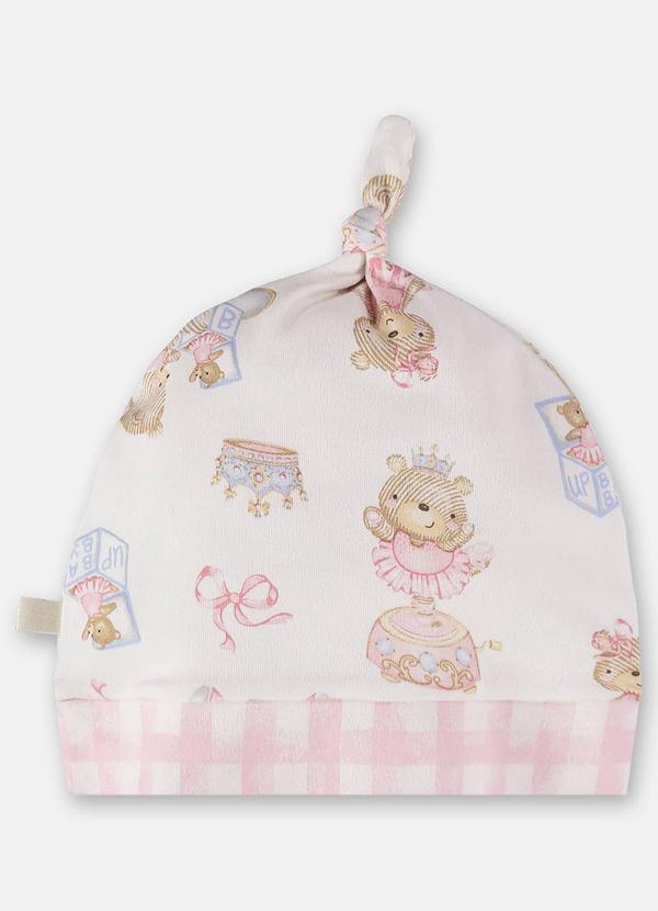 Up Baby - Gorro em Suedine Unissex para Bebê Rosa 2