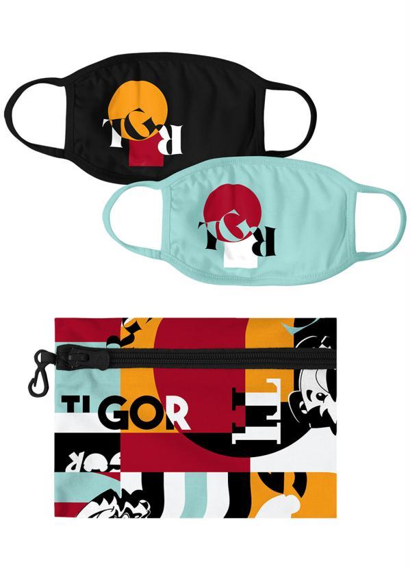 Tigor T Tigre - Kit Máscara com Necessaire Preto Menino