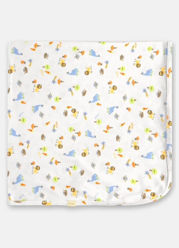 Up Baby - Manta em Suedine para Bebê Menino Branco 1