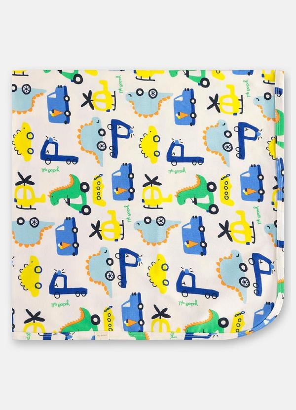 Up Baby - Manta em Suedine para Bebê Menino Branco