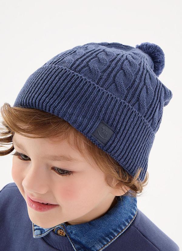 Up Baby - Touca em Tricô Infantil para Menino Azul