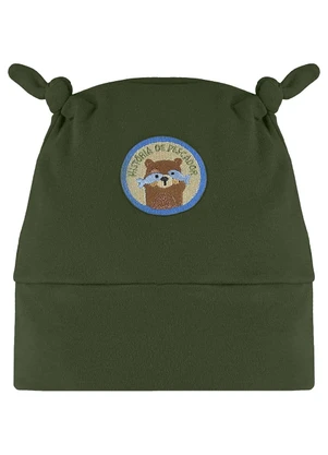 Três e Já - Touca para Bebê em Suedine Verde - TRÊS E JÁ
