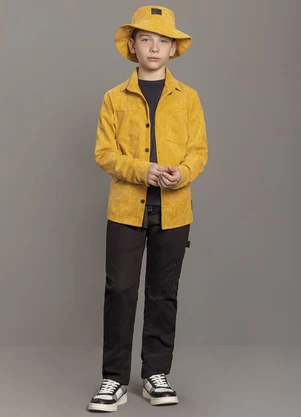 Ioluig - Bucket Menino Veludo Cotelê Amarelo - IOLUIG