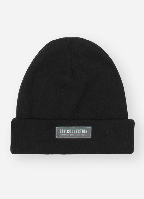 Catavento - Gorro em Tricot Preto 5