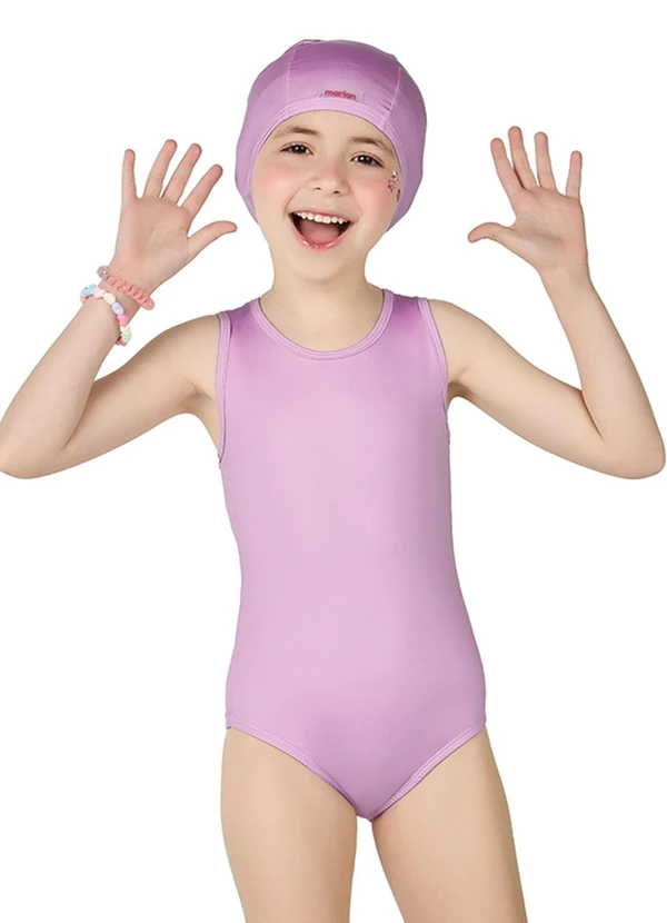 Marlan - Gorro Infantil Unissex para Natação Roxo
