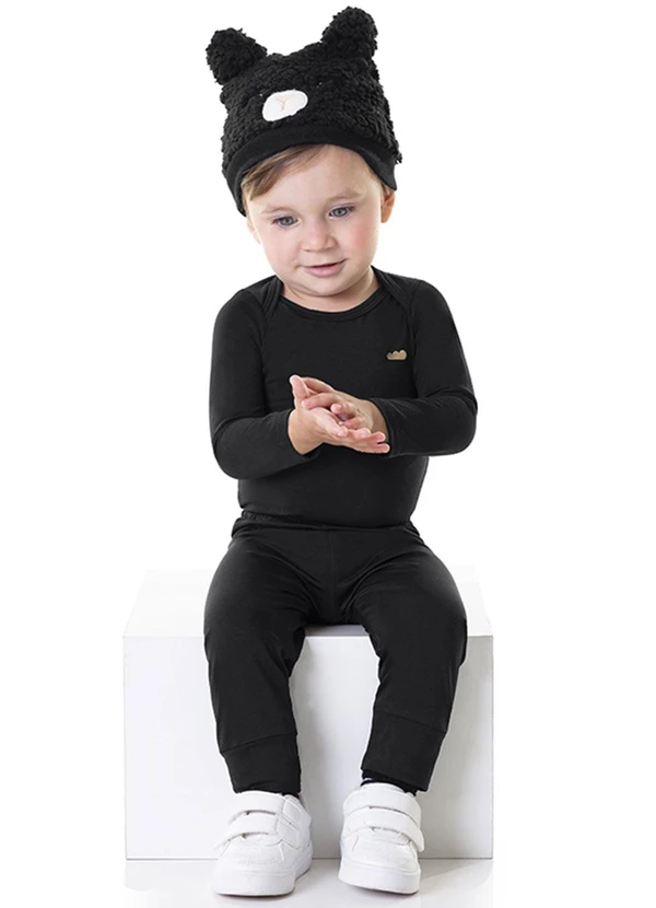 Marlan - Touca Bebê Unissex Pelo Carneirinho Baby Preto 2