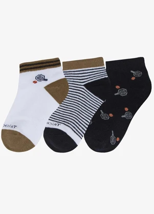 Trick Nick - Kit 3 pares de Meia Cano Curto Azul - TRICK NICK