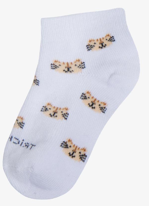 Trick Nick - Kit 3 pares de Meia Cano Curto Bege