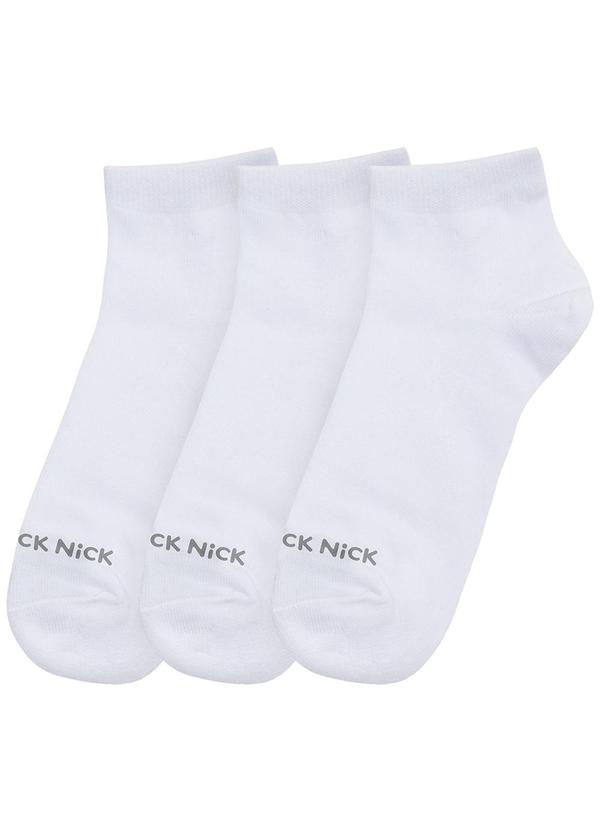 Trick Nick - Kit 3 pares de Meia Cano Curto Branco
