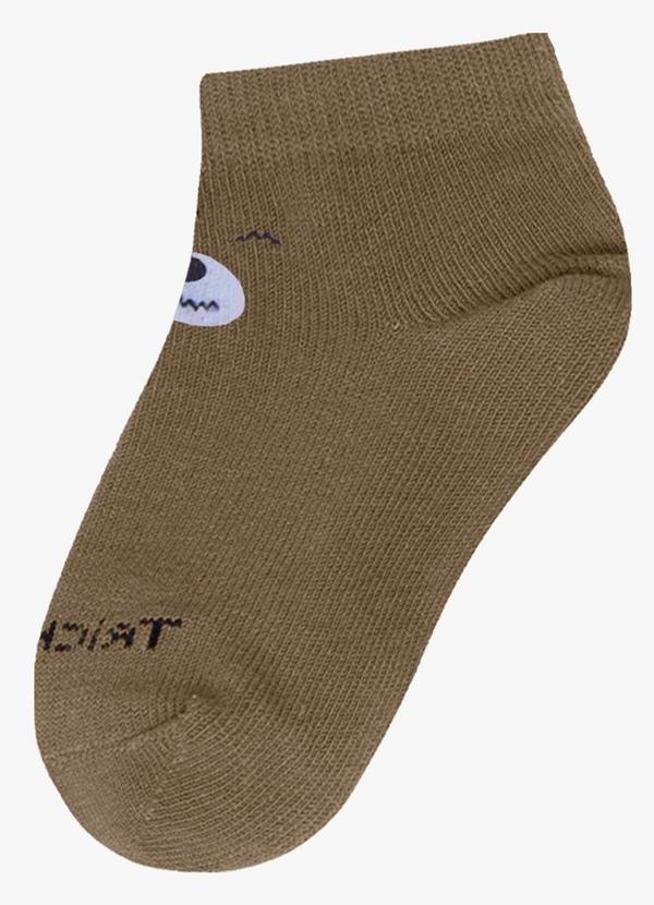 Trick Nick - Kit 3 pares de Meia Cano Curto Marrom