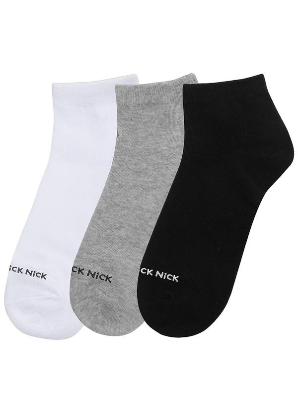 Trick Nick - Kit 3 pares de Meia Cano Curto Unica