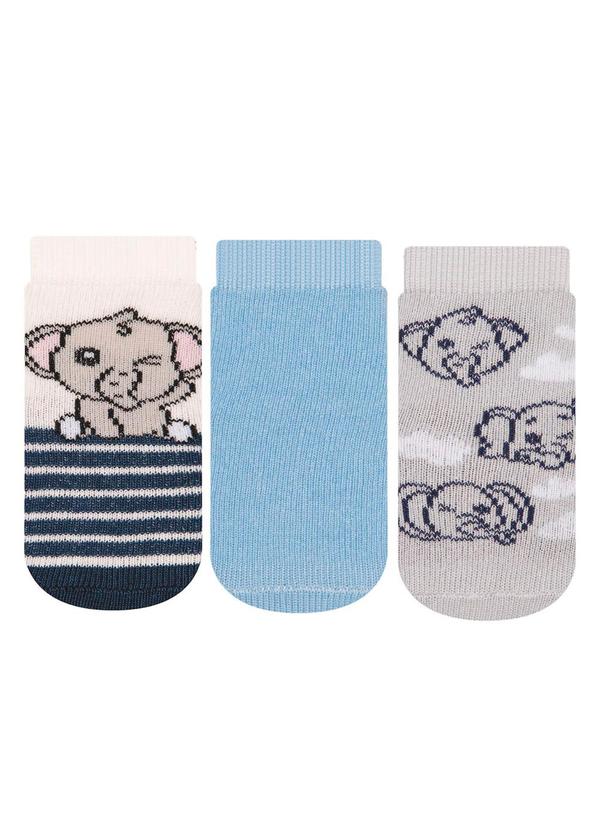 Rovitex - Kit 3 pares de Meias Soquete Azul