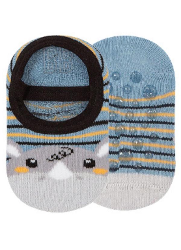 Rovitex - Meia Sapatilha Antiderrapante Menino Cinza