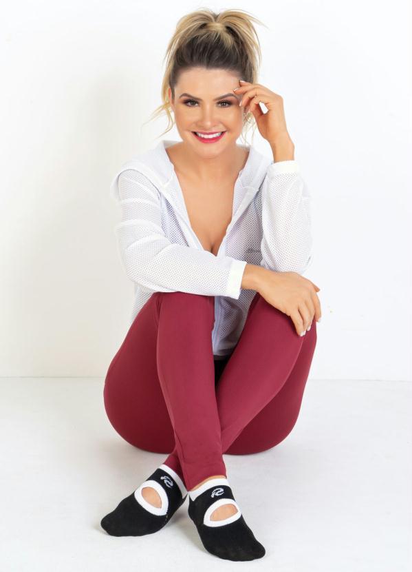 Alma Dolce - Meia Sapatilha Antiderrapante Preta e Branca 3