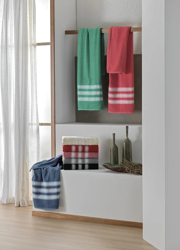 Lar e Lazer - Jogo de Toalha Safira Azul Jeans 2 Peças 2