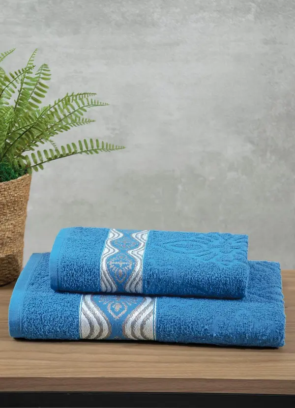 Lar e Lazer - Jogo de Toalhas Azul 2 Peças