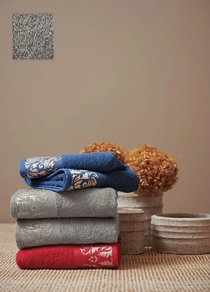 Lar e Lazer - Jogo de Toalhas Cinza 2 Peças - LAR E LAZER