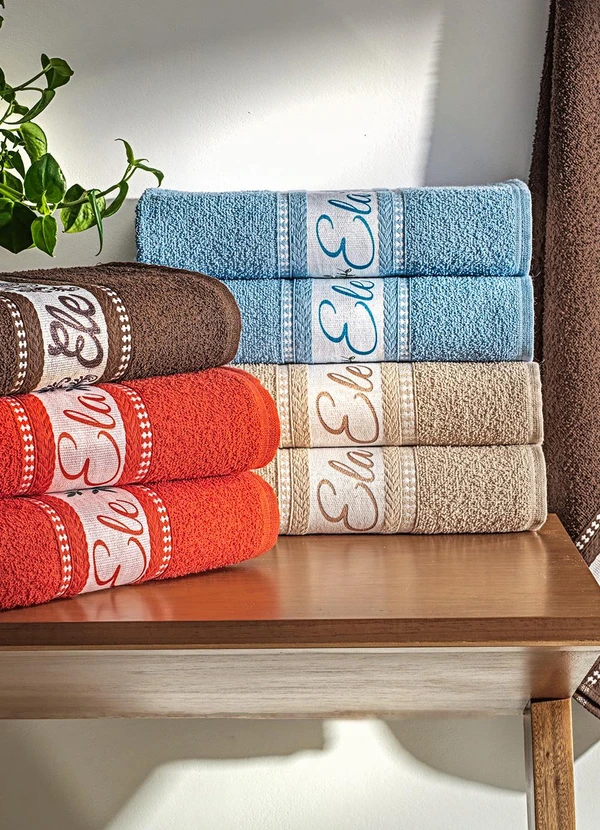 Lar e Lazer - Jogo de Toalhas Ele e Ela Marrom 2 Peças 3