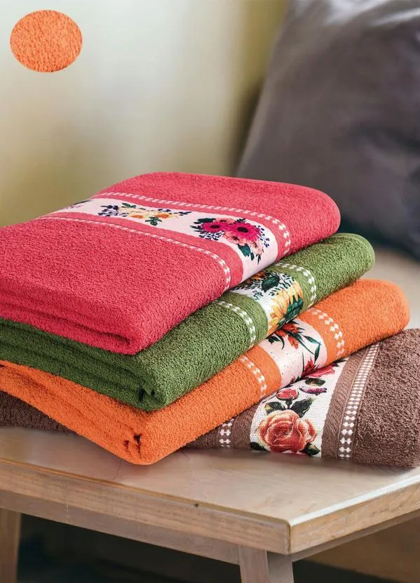 Lar e Lazer - Jogo de Toalhas Laranja 2 Peças 2