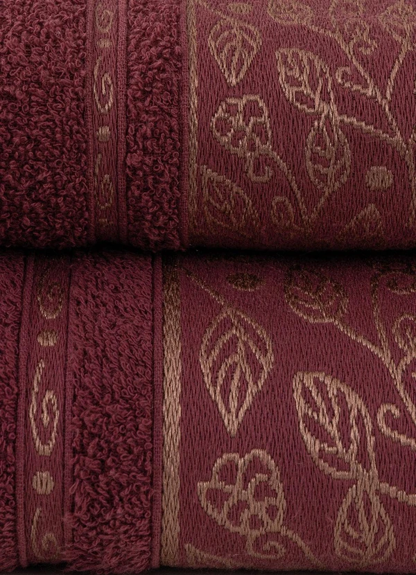 Lar e Lazer - Jogo de Toalhas Liss Bordô 2 Peças 7