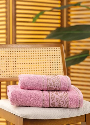 Lar e Lazer - Jogo de Toalhas Liss Rose2 Peças - LAR E LAZER