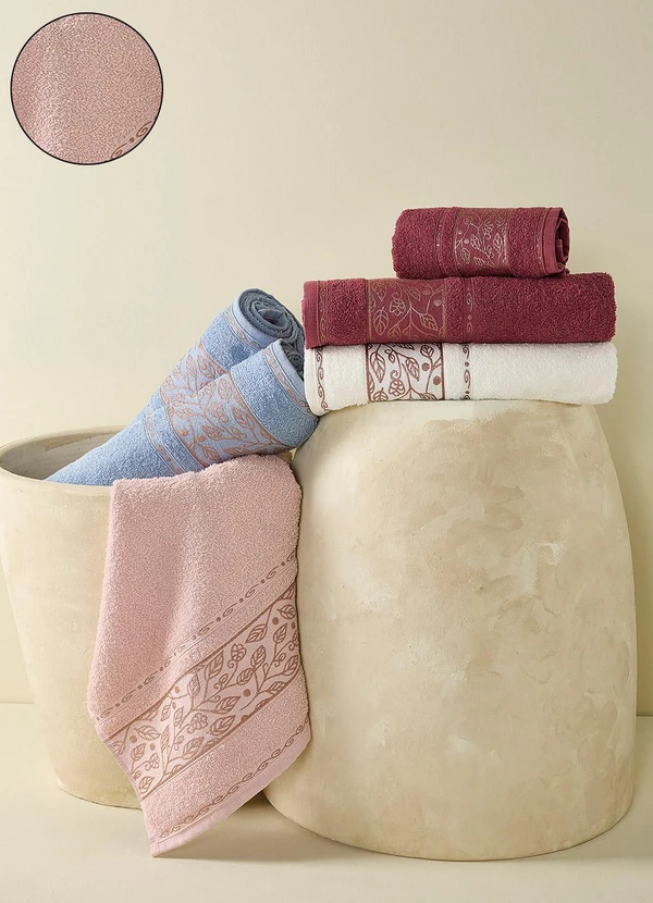 Lar e Lazer - Jogo de Toalhas Liss Rosa 2 Peças