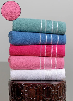 Lar e Lazer - Jogo de Toalhas Lizzie Rosa Dalia 2 Peças - LAR E LAZER